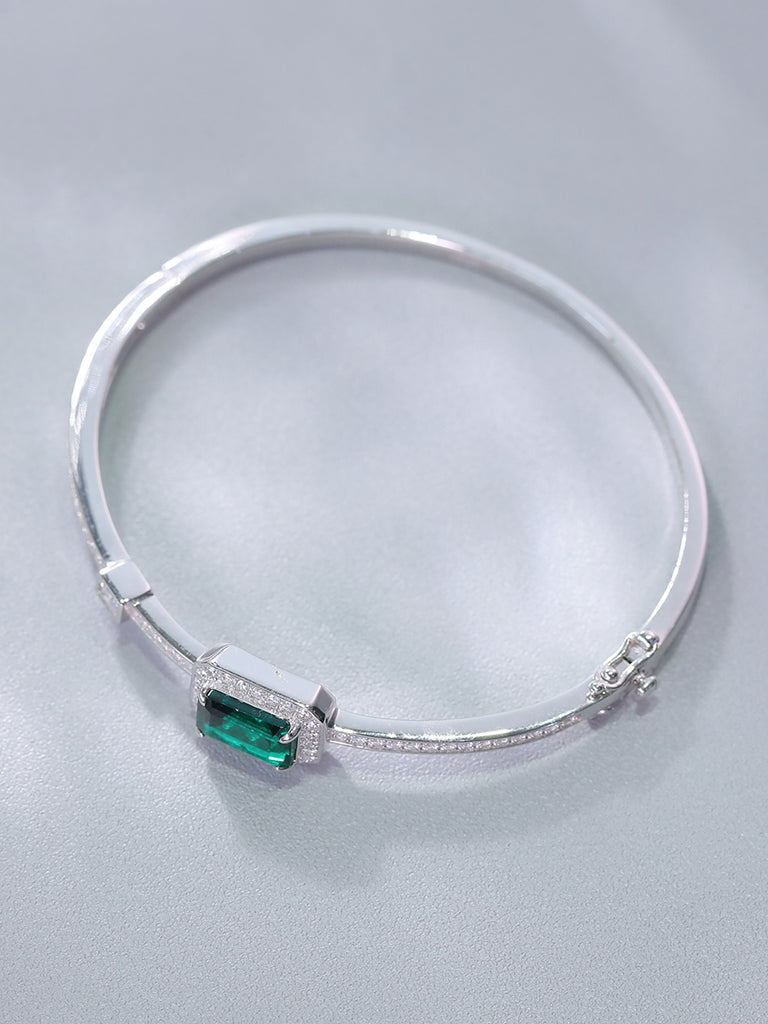 Raneecoco Vintage Square Simulated Emerald Bracelet