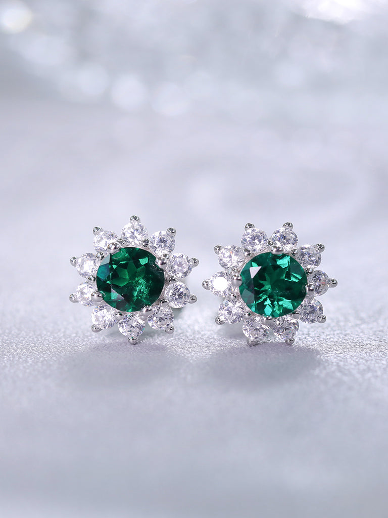 Raneecoco Flexible and Versatile Simulated Emerald Earrings